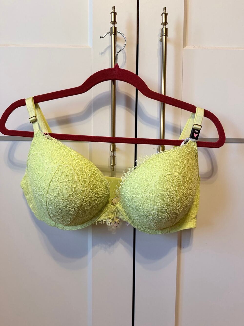 victoria's secret neon yellow dream angels push up bra nwt